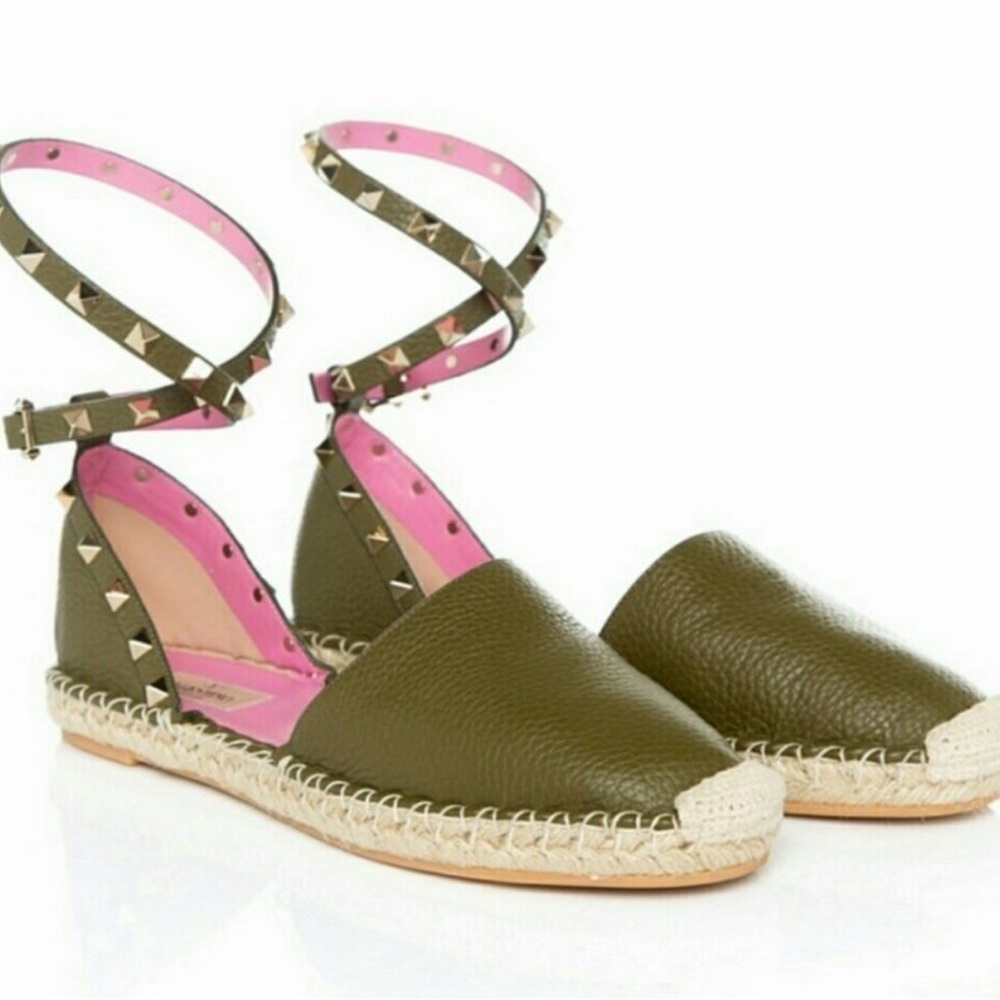 Valentino Rockstud leather espadrilles 38